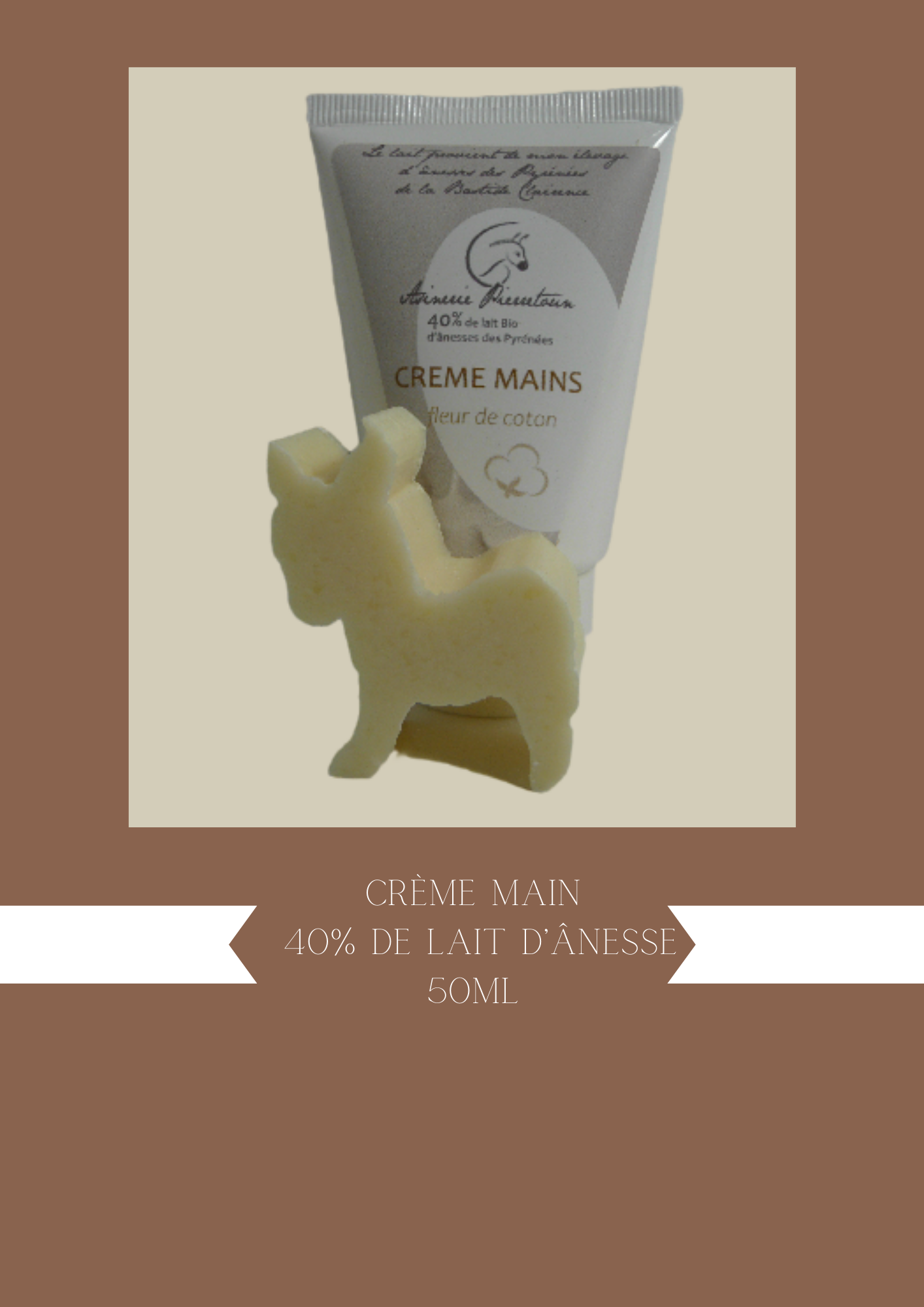 Crème mains 50ml 40% de lait d'ânesse Petit format